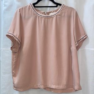Sequined Blush Pink blouse.